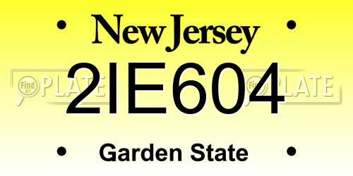 2IE604 New Jersey License Plate