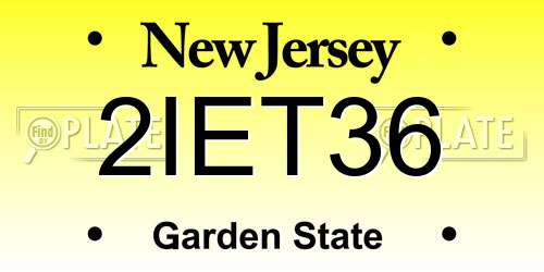 2IET36 New Jersey License Plate