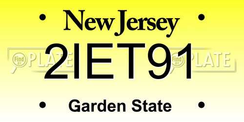 2IET91 New Jersey License Plate