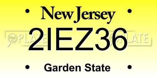 2IEZ36 New Jersey License Plate