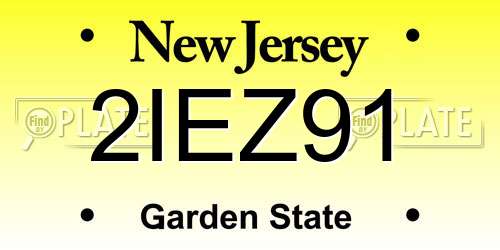 2IEZ91 New Jersey License Plate