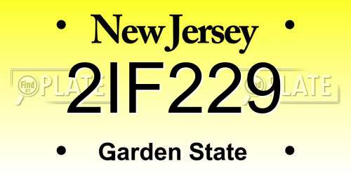 2IF229 New Jersey License Plate