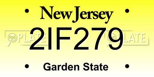 2IF279 New Jersey License Plate