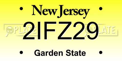 2IFZ29 New Jersey License Plate