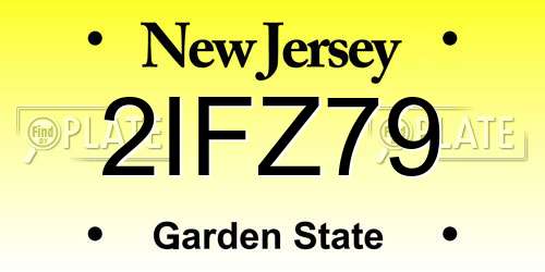 2IFZ79 New Jersey License Plate