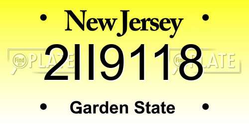 2II9118 New Jersey License Plate