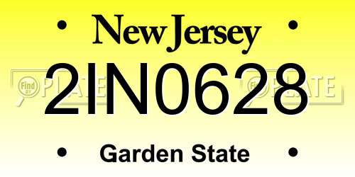 2IN0628 New Jersey License Plate