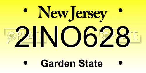 2INO628 New Jersey License Plate