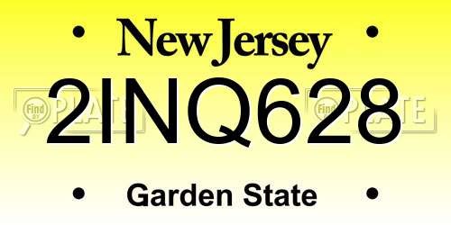 2INQ628 New Jersey License Plate