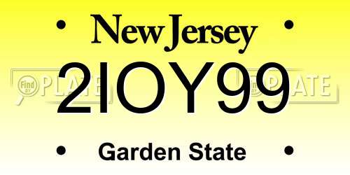 2IOY99 New Jersey License Plate