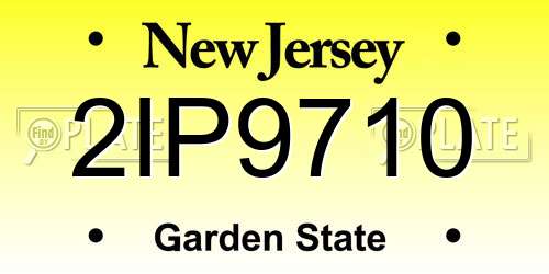 2IP9710 New Jersey License Plate