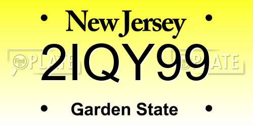 2IQY99 New Jersey License Plate