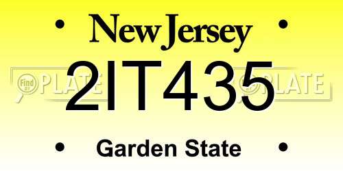 2IT435 New Jersey License Plate