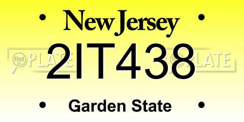 2IT438 New Jersey License Plate