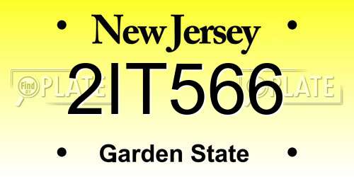 2IT566 New Jersey License Plate