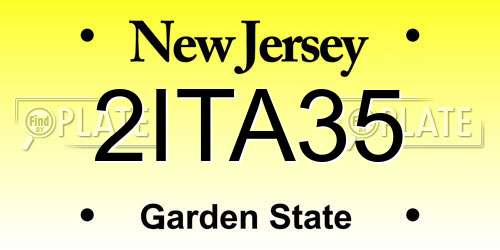2ITA35 New Jersey License Plate