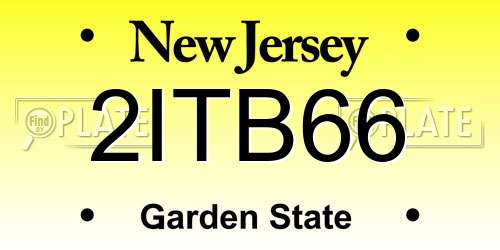 2ITB66 New Jersey License Plate