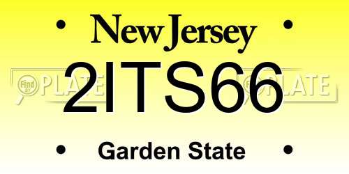 2ITS66 New Jersey License Plate