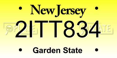 2ITT834 New Jersey License Plate
