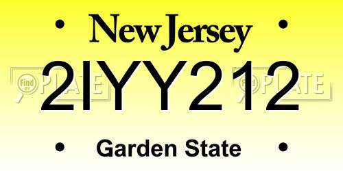 2IYY212 New Jersey License Plate