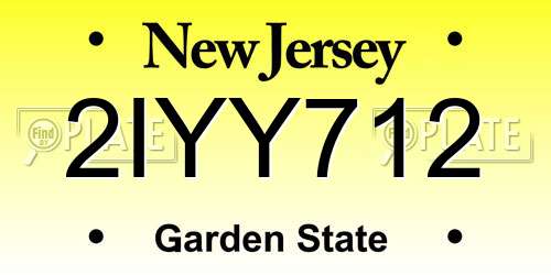 2IYY712 New Jersey License Plate