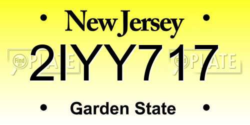 2IYY717 New Jersey License Plate