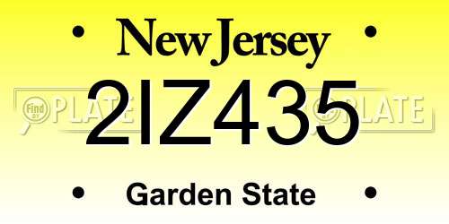2IZ435 New Jersey License Plate