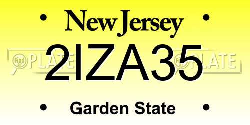 2IZA35 New Jersey License Plate