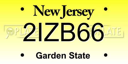2IZB66 New Jersey License Plate
