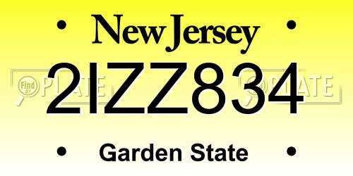 2IZZ834 New Jersey License Plate