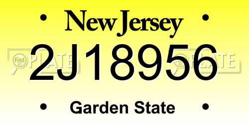 2J18956 New Jersey License Plate