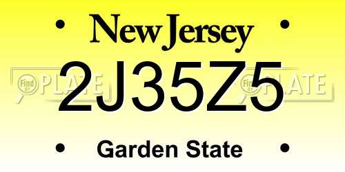 2J35Z5 New Jersey License Plate