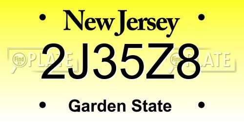 2J35Z8 New Jersey License Plate