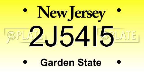 2J54I5 New Jersey License Plate