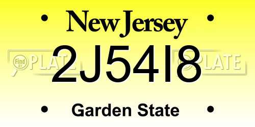 2J54I8 New Jersey License Plate