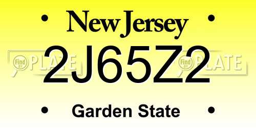 2J65Z2 New Jersey License Plate