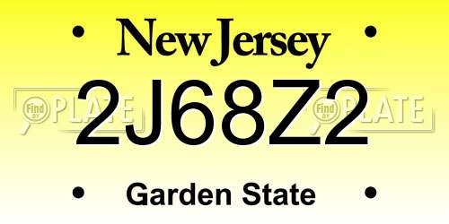 2J68Z2 New Jersey License Plate