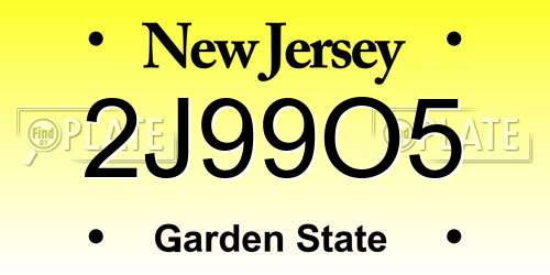 2J99O5 New Jersey License Plate