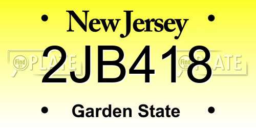 2JB418 New Jersey License Plate