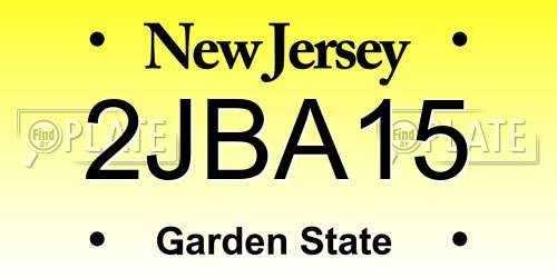 2JBA15 New Jersey License Plate