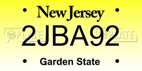2JBA92 New Jersey License Plate