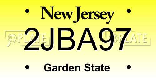 2JBA97 New Jersey License Plate