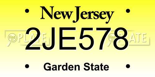 2JE578 New Jersey License Plate