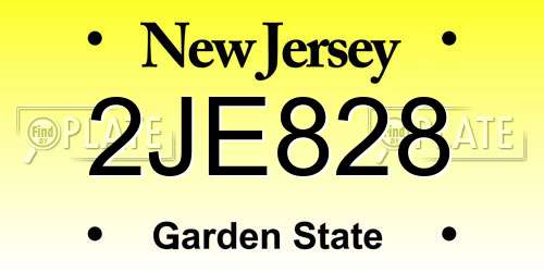 2JE828 New Jersey License Plate