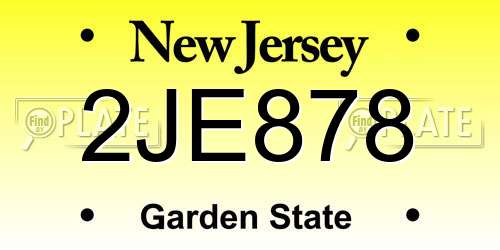 2JE878 New Jersey License Plate