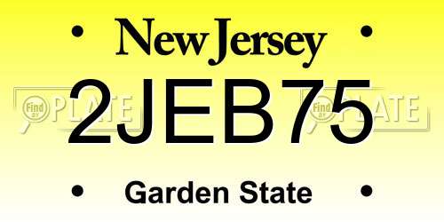 2JEB75 New Jersey License Plate