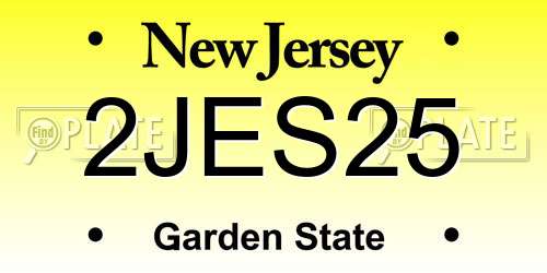 2JES25 New Jersey License Plate
