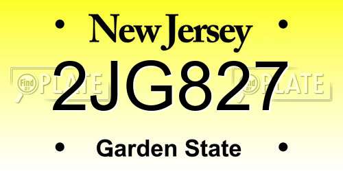 2JG827 New Jersey License Plate