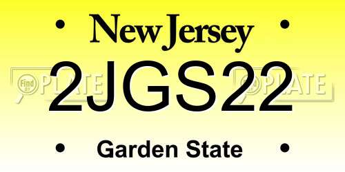 2JGS22 New Jersey License Plate