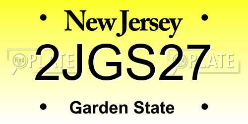 2JGS27 New Jersey License Plate